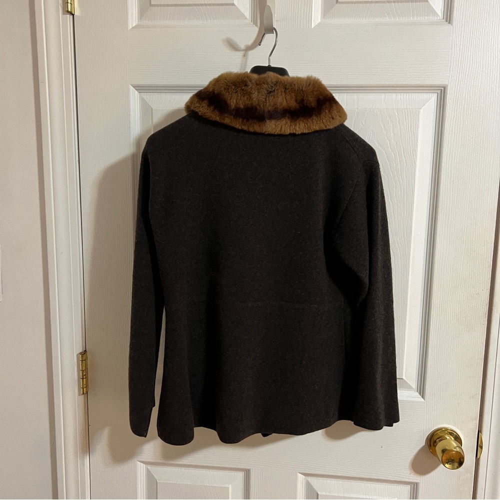 100% Cashmere & Rex Rabbit Cardigan - Picture 2 of 3